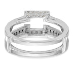 14K White Gold Black & White Diamond Guard