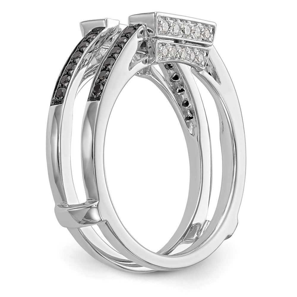 14K White Gold Black & White Diamond Guard