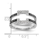 14K White Gold Black & White Diamond Guard
