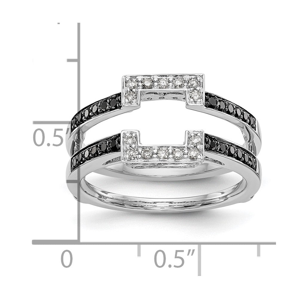 14K White Gold Black & White Diamond Guard