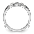 14K White Gold 1/3 carat Black and White Diamond Complete Ring Guard