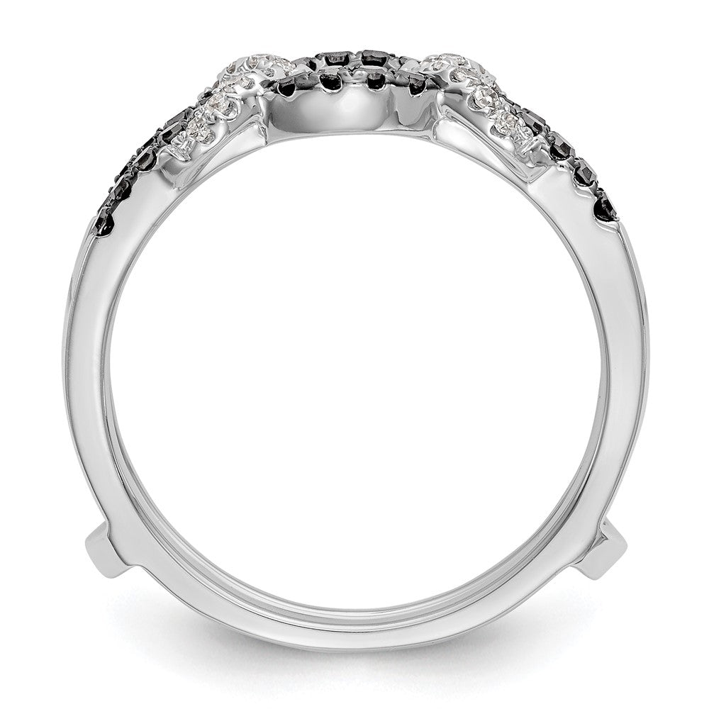 14K White Gold 1/3 carat Black and White Diamond Complete Ring Guard