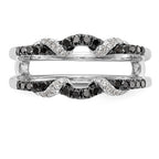 14K White Gold 1/3 carat Black and White Diamond Complete Ring Guard
