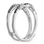 14K White Gold 1/3 carat Black and White Diamond Complete Ring Guard