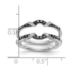 14K White Gold 1/3 carat Black and White Diamond Complete Ring Guard