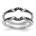14K White Gold 1/3 carat Black and White Diamond Complete Ring Guard