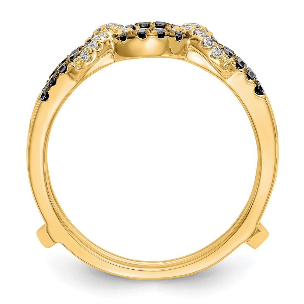 14K Yellow Gold Black & White Diamond Guard