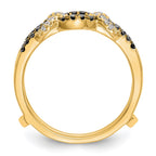 14K Yellow Gold Black & White Diamond Guard