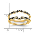 14K Yellow Gold Black & White Diamond Guard