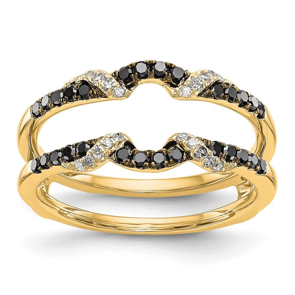 14K Yellow Gold Black & White Diamond Guard