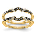 14K Yellow Gold Black & White Diamond Guard