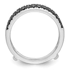 14K White Gold 1/2 carat Black Diamond Complete Ring Guard