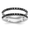 14K White Gold 1/2 carat Black Diamond Complete Ring Guard