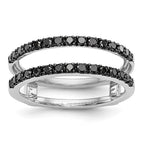 14K White Gold 1/2 carat Black Diamond Complete Ring Guard