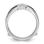 14K White Gold 3/4 carat Black and White Diamond Complete Ring Guard