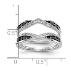14K White Gold 3/4 carat Black and White Diamond Complete Ring Guard