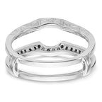 14K White Gold 1/4 carat Blue and White Diamond with Black Rhodium Complete Ring Guard