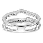 14K White Gold 1/5 carat Blue and White Diamond with Black Rhodium Complete Ring Guard