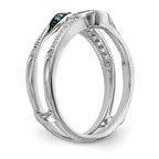 14K White Gold 1/5 carat Blue and White Diamond with Black Rhodium Complete Ring Guard