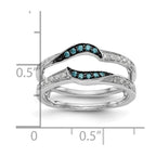 14K White Gold 1/5 carat Blue and White Diamond with Black Rhodium Complete Ring Guard