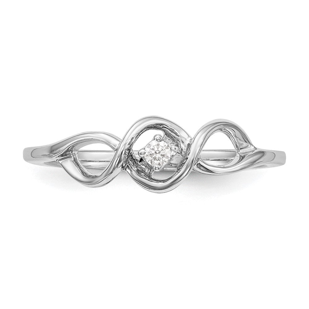 First Promise 14k White Gold 1/20 carat Round Diamond Complete Promise/Engagement Ring