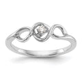 First Promise 14k White Gold 1/20 carat Round Diamond Complete Promise/Engagement Ring