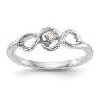 First Promise 14k White Gold 1/20 carat Round Diamond Complete Promise/Engagement Ring
