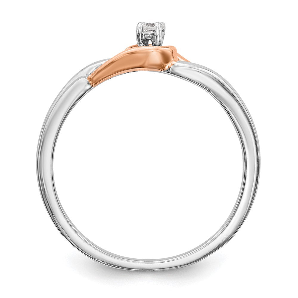 First Promise 14k White and Rose Gold 1/20 carat Round Diamond Complete Promise/Engagement Ring
