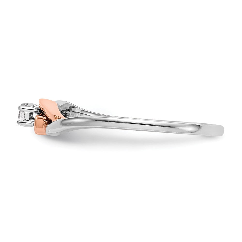 First Promise 14k White and Rose Gold 1/20 carat Round Diamond Complete Promise/Engagement Ring