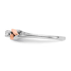 First Promise 14k White and Rose Gold 1/20 carat Round Diamond Complete Promise/Engagement Ring