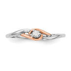 First Promise 14k White and Rose Gold 1/20 carat Round Diamond Complete Promise/Engagement Ring