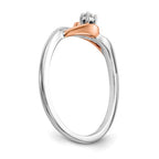 First Promise 14k White and Rose Gold 1/20 carat Round Diamond Complete Promise/Engagement Ring