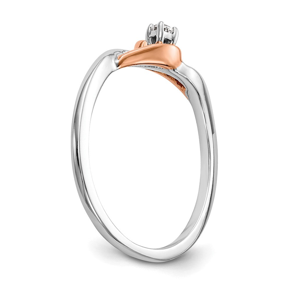 First Promise 14k White and Rose Gold 1/20 carat Round Diamond Complete Promise/Engagement Ring