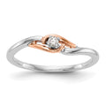 First Promise 14k White and Rose Gold 1/20 carat Round Diamond Complete Promise/Engagement Ring