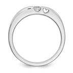 First Promise 14k White Gold Heart Shank 1/10 carat Round Diamond Complete Promise/Engagement Ring