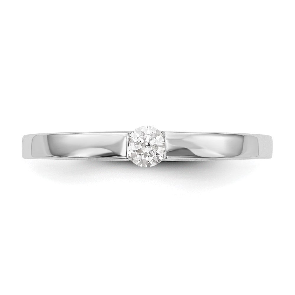 First Promise 14k White Gold Heart Shank 1/10 carat Round Diamond Complete Promise/Engagement Ring