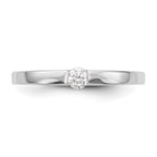 First Promise 14k White Gold Heart Shank 1/10 carat Round Diamond Complete Promise/Engagement Ring