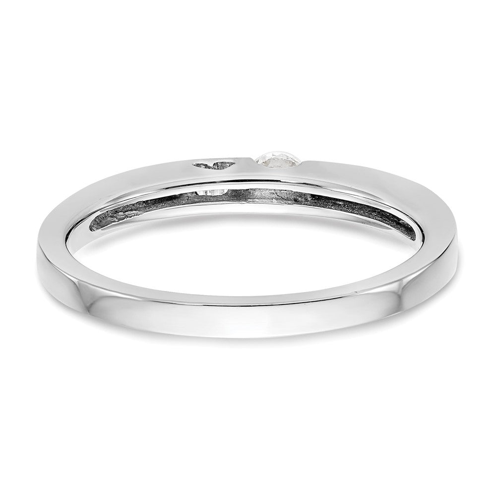 First Promise 14k White Gold Heart Shank 1/10 carat Round Diamond Complete Promise/Engagement Ring