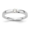 First Promise 14k White Gold Heart Shank 1/10 carat Round Diamond Complete Promise/Engagement Ring
