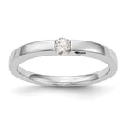 First Promise 14k White Gold Heart Shank 1/10 carat Round Diamond Complete Promise/Engagement Ring