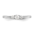 First Promise 14k White Gold 3-Stone 1/4 carat Round Diamond Complete Promise/Engagement Ring