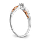 First Promise 14k White and Rose Gold Filigree 1/20 carat Round Diamond Complete Promise/Engagement Ring