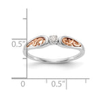 First Promise 14k White and Rose Gold Filigree 1/20 carat Round Diamond Complete Promise/Engagement Ring