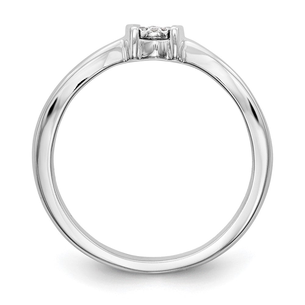 First Promise 14k White Gold Cluster .03 carat Round Diamond Complete Promise/Engagement Ring