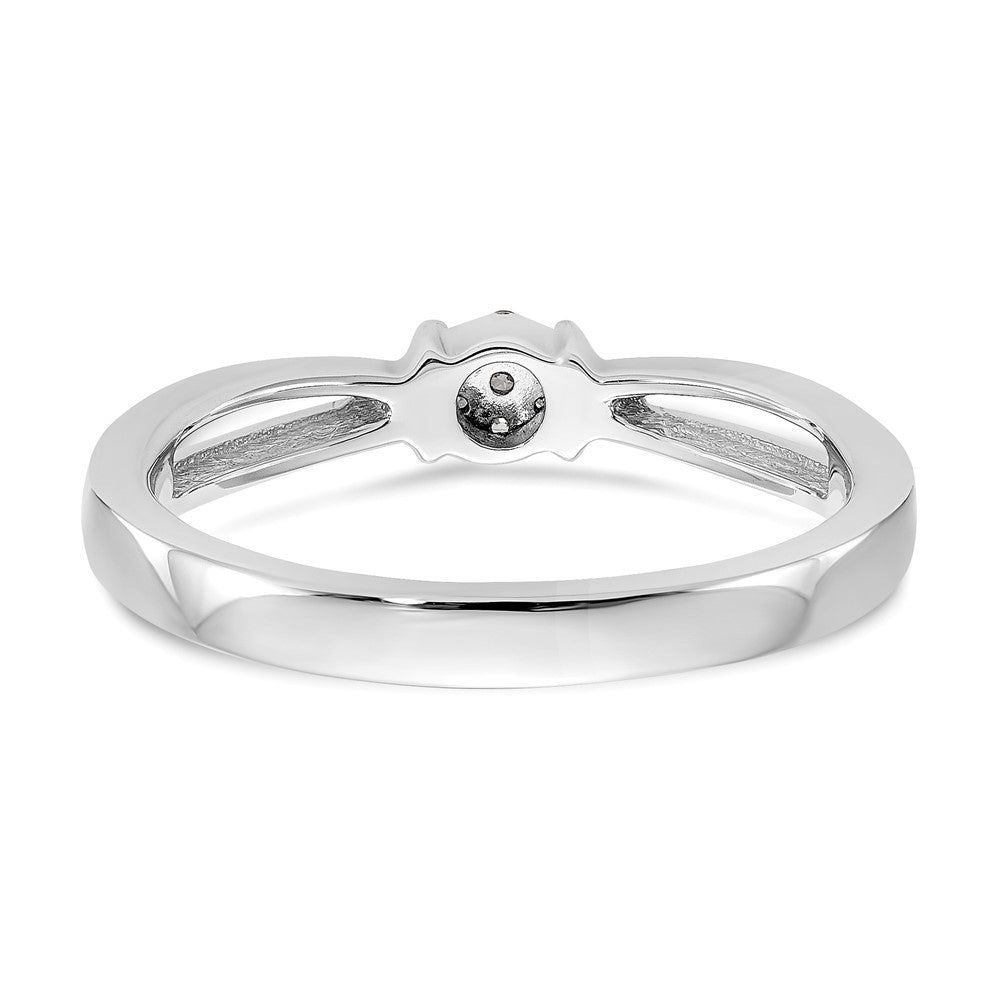 First Promise 14k White Gold Cluster .03 carat Round Diamond Complete Promise/Engagement Ring