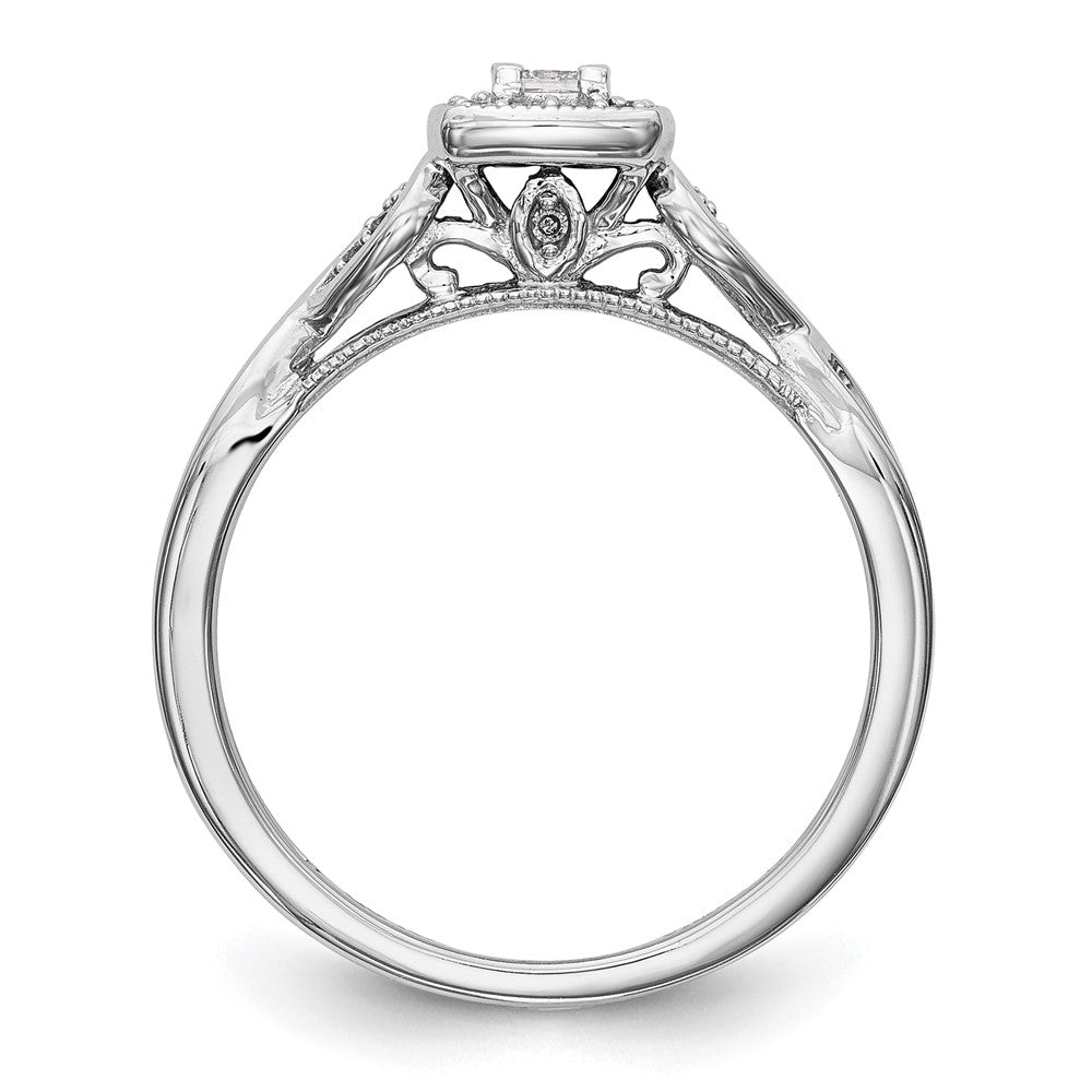 First Promise 14k White Gold Criss-Cross 1/5 carat Round Diamond Complete Promise/Engagement Ring