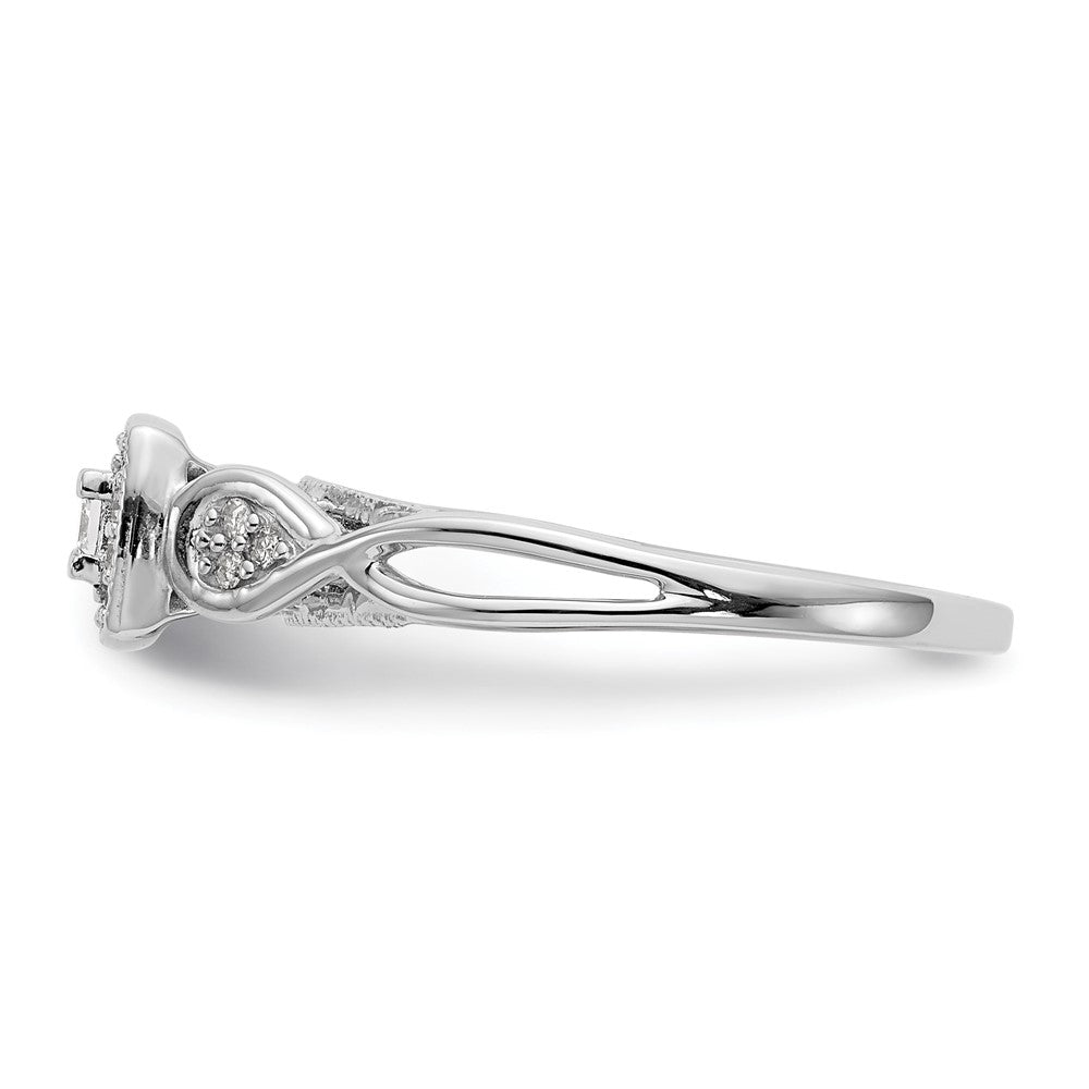 First Promise 14k White Gold Criss-Cross 1/5 carat Round Diamond Complete Promise/Engagement Ring