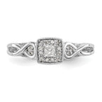 First Promise 14k White Gold Criss-Cross 1/5 carat Round Diamond Complete Promise/Engagement Ring