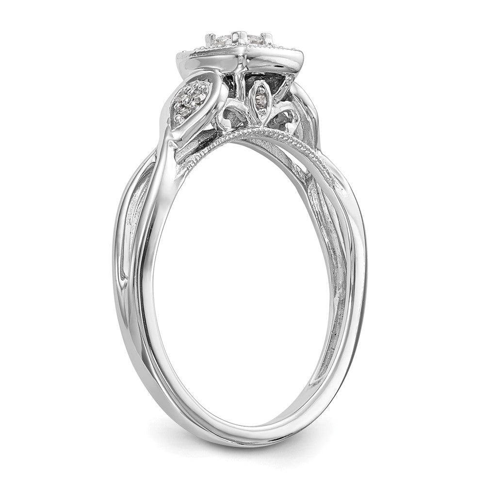 First Promise 14k White Gold Criss-Cross 1/5 carat Round Diamond Complete Promise/Engagement Ring