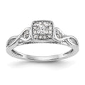First Promise 14k White Gold Criss-Cross 1/5 carat Round Diamond Complete Promise/Engagement Ring